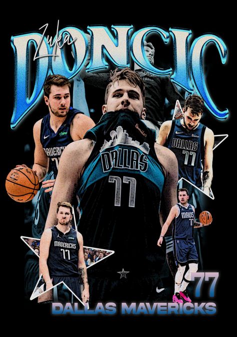 Dončić was the third pick by the Atlanta Hawks in the 2018 NBA draft. He was immediately traded to the Dallas Mavericks for Trae Young and a first-round pick in 2019.[1][2] Trae Young was the fifth pick in the 2018 NBA Draft by Dallas. Rick Carlisle, Dallas head coach, made the trade because he was worried he wouldn't get Dončić if he waited for the fifth pick. Graphic Tees Design, Bootleg Design, Vintage Shirt Design, Nike Art, Trae Young, Nba T Shirts, Retro Graphic Design, Luka Doncic, Editing Ideas