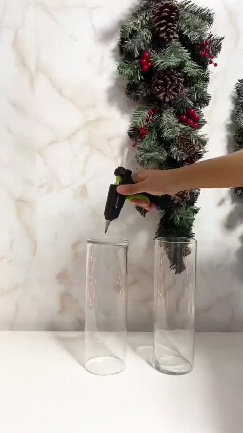 Amazing centerpiece Idea 😯 #centerpieces #floralarrangement #floraldesign #diyvideos | Designs_by_shadiek | Designs_by_shadiek · Original audio Vase Filler Ideas, Dripless Taper Candles, First Christmas Together Ornament, Tall Glass Vase, Being Patient, Glass Glue, Wedding Floral Centerpieces, Floral Foam, Glue Sticks