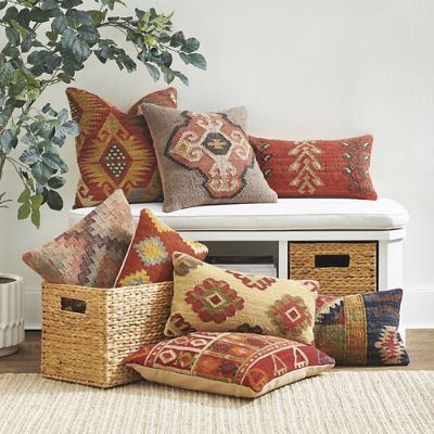 Elias Ditsy Cotton Quilt | Grandin Road Dog Sofa Bed, Traditional Kilim, Grandin Road, Gold Pillows, Round Ottoman, Pillow Collection, Patterned Throw Pillows, Patterned Throw, Beautiful Pillows