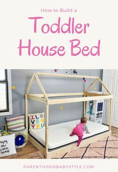 Toddler House Bed | Toddler Room | DIY House Bed | Toddler Bed Full Size Toddler Bed, Diy House Bed, Diy Kids Bed, Toddler House, Diy Toddler Bed, Toddler House Bed, Toddler Room Decor, Toddler Beds, Easy Toddler