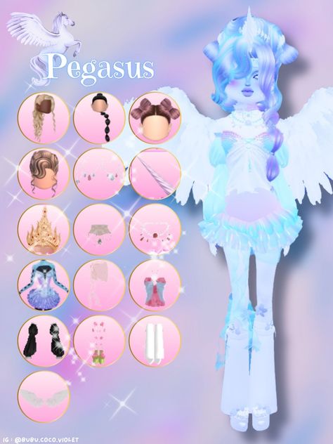 Unicorn Dti Outfit, Unicorn Inspired Outfits, Dress To Impress Theme Mythical Creature, Unicorn Dress To Impress, Dress To Impress Theme Elements, Dress To Impress Light Colors Theme, Dress To Impress Theme Animals, Pegasus Outfit, Dress To Impress Mythical Creature