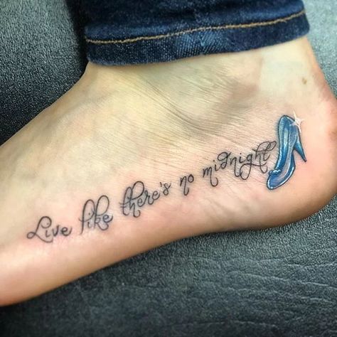 Cinderella Tattoos, Cinderella Tattoo, Disney Tattoos Quotes, Cute Disney Tattoos, Disney Inspired Tattoos, Disney Sleeve Tattoos, Disney Princess Tattoo, Beautiful Slippers, Princess Tattoo