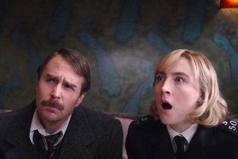 Decider on Twitter: "Looking for a rainy day mystery to cheer up a gloomy fall day? Turn to #SeeHowTheyRun, the charming Agatha Christie-inspired detective story starring Saoirse Ronan and Sam Rockwell. https://t.co/3D2Ule2ASv https://t.co/yYFCidkFtE" / Twitter Saoirse Ronan See How They Run, See How They Run Movie, Run Film, See How They Run, Sam Rockwell, Harris Dickinson, Reece Shearsmith, Richard Attenborough, Rian Johnson