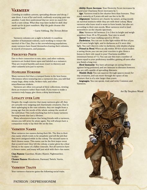 Dnd Homebrew Race Cute, D D 5e Homebrew Classes, Dnd Oni Race, Dnd Curse Of Strahd Character Ideas, Home Brew Dnd Races, Dnd Homebrew Races 5e, Dnd 5e Homebrew Playable Races, Dnd Playable Races, Dnd Homebrew Race 5e