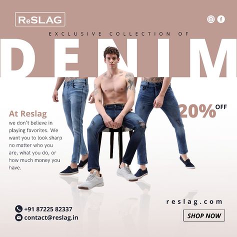 Denim Ad post Design Fashion Ad post Designs Denim Social Media Post, Fashion Creative Ads Graphic Design, Coffee Cinematography, Jeans Ads, New Collections Poster, Dairy Brands, Mens Innerwear, Fashion Magazine Layout, Motion Design Video