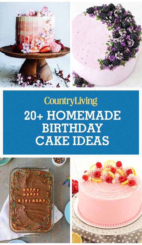 Save These Ideascountryliving Homemade Birthday Cake Ideas, Easy Birthday Cake Recipes, Summer Birthday Cake, Homemade Birthday Cake, Small Birthday Cakes, Birthday Cake For Mom, Diy Birthday Cake, Special Birthday Cakes, Anniversaire Diy