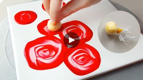 How To Paint Roses, How To Paint A Rose, Acrylic Painting Tutorials, Rose Painting, Easy Paintings, Painting Tutorial, Art Works, Crayon, Acrylic Painting