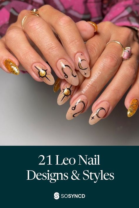 Hey Leos! Looking for nail art that matches your bold and glamorous energy? We’ve got 21 dazzling designs created just for you. From shimmering gold accents to fierce animal prints, these nails reflect your confident and creative spirit. Each design makes a statement, ensuring you steal the spotlight wherever you go. Unleash your inner lion and shine bright—click the link to discover your next show-stopping manicure! Leo Nail Art Designs, Leo Season Nails, Occult Nails, Leo Nails, Fierce Animals, Look Here, Animal Prints, Star Signs, Shine Bright