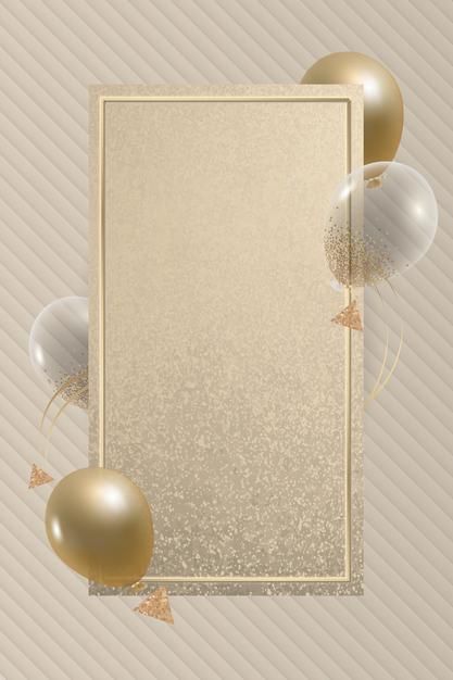 Download this Free Vector about Golden rectangle balloons frame design, and discover more than 20 Million Professional Graphic Resources on Freepik. #freepik #vector #frame #ribbon #happynewyear Happy New Year Design Graphics Creative, Golden Rectangle, Rainy Wallpaper, Girly Pics, Balloon Frame, Baby Birthday Invitations, Balloon Painting, Happy Birthday Wallpaper, Happy Birthday Posters