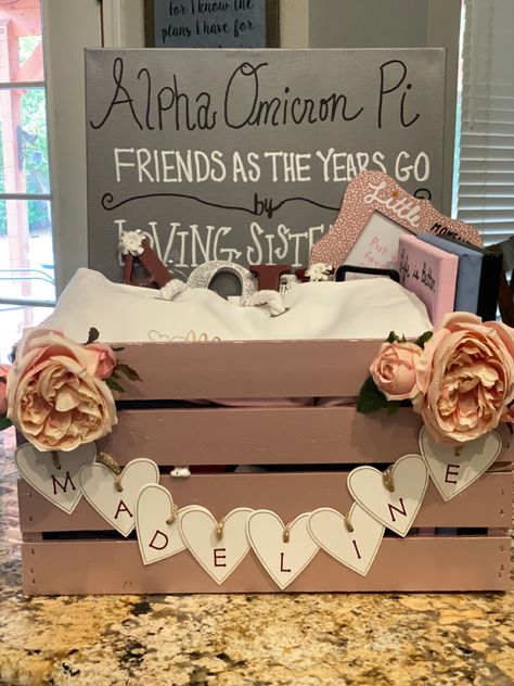 Sorority Crate Ideas, Initiation Basket, Big/little Baskets, Spooky Basket, Hocus Pocus Party, Gifts For Gf, Sorority Big Little, Alpha Chi Omega, Sorority Girl