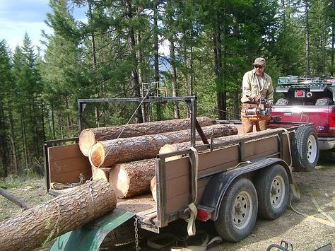 custom trailer hoist Sawmill Lumber, Portable Saw Mill, Hauling Trailers, Bandsaw Mill, Lumber Mill, Wood Mill, Welding Shop, Logging Equipment, Forestry Equipment