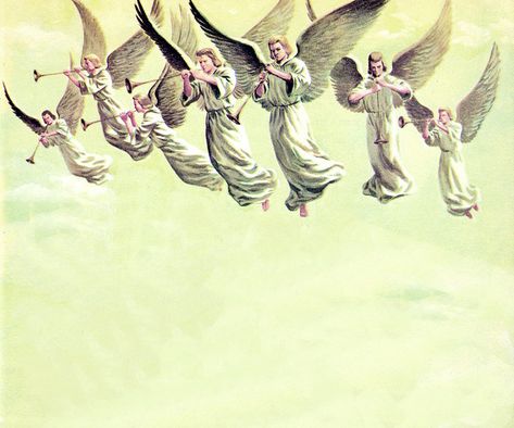 7 Trumpets Of Revelation, 7 Trumpets, Trumpet Tattoo, Seven Trumpets, Revelation 9, Christmas Card Verses, Revelation Tattoo, Seven Archangels, 7 Angels