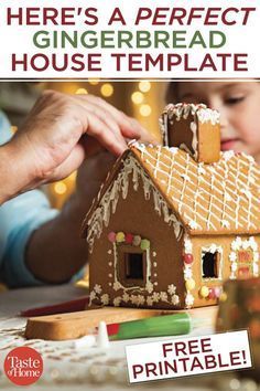 Gingerbread House Template Printable, Gingerbread House Icing, Gingerbread Icing, Easy Gingerbread House, Homemade Gingerbread House, Gingerbread House Patterns, Gingerbread House Recipe, Gingerbread House Template, Cool Gingerbread Houses