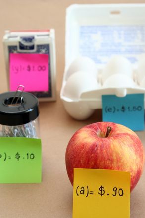 Real-World Algebra Activity. Use A variety on Items around the classroom. Set a variable and a price to represent each item. (You can even allow the students to determine the prices). Have the students shop for items or create a shopping list for them.  Students will need to write expressions that match their list, Then solve each expression to determine the final cost. Students practice writing algebraic expressions and multiplying and adding decimals. (Examples are provided on webpage) Writing Algebraic Expressions, Function Outfit, Real Life Math, Math Expressions, Teaching Algebra, School Algebra, Algebra Activities, Outfit Indian, Algebraic Expressions