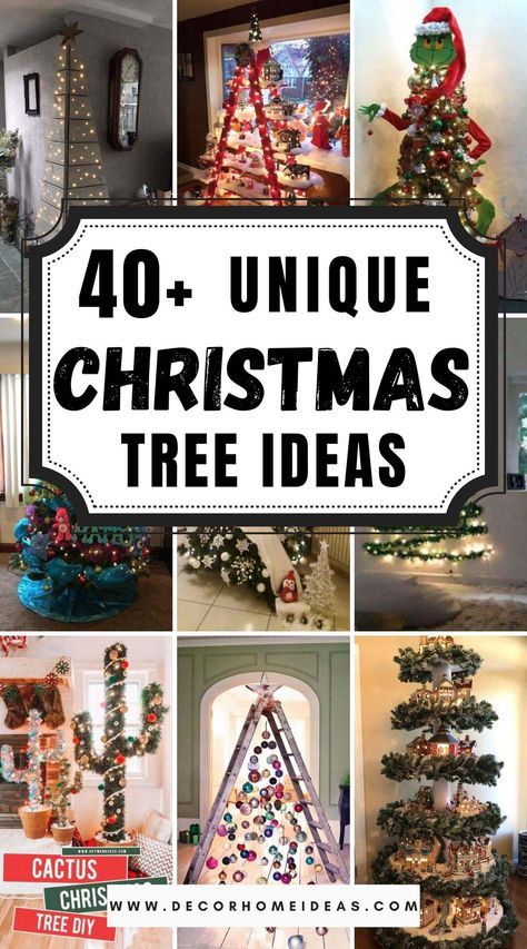 Train Christmas Tree Ideas, Christmas Tree Decorating Contest Ideas, Fun Christmas Tree Themes, Christmas Tree Ideas Unique, Theme Christmas Tree Ideas, Christmas Tree Themes Unique, Wine Bottle Christmas Tree, Unique Christmas Tree Ideas, Unique Christmas Trees Themes