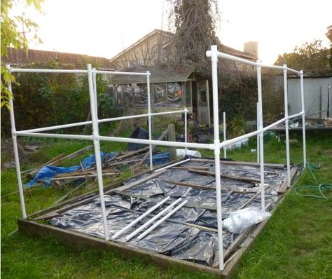 half_built Pvc Structures Frames, Pvc Greenhouse Plans, Aluminum Screen Doors, Kayak Ideas, Pvc Garden, Pvc Greenhouse, Greenhouse Frame, Tunnel Greenhouse, Diy Greenhouse Plans