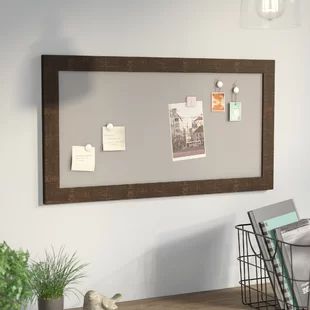 Wayfair | Magnetic Memo Boards You'll Love in 2022 Rustic Bulletin Board, Home Organization Wall, Burlap Wall, Magnetic Memo Board, Memo Boards, Magnetic Wall, Painted Sticks, Magnetic Board, Wall Racks