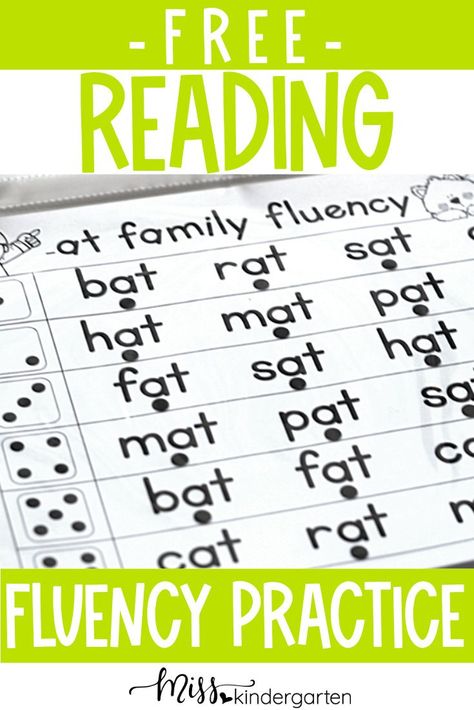 Cvc Fluency, Reading Fluency Activities, Cvc Words Kindergarten, Cvc Word Activities, Miss Kindergarten, Fluency Activities, Fluency Passages, Fluency Practice, Practice Reading