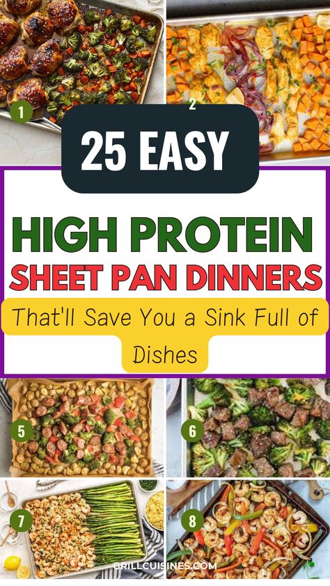 Healthy Carb Dinner Recipes, One Pan Protein Meals, Macro Friendly One Pan Meals, Easy Low Prep Dinner, Healthy Pan Dinners, Easy Meals Under 500 Cal, Sheet Pan Dinners High Protein, High Protein Meals With Sausage, Sheet Pan Chicken Recipes Healthy