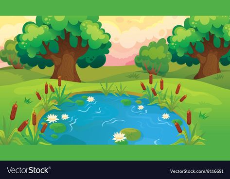 Christmas Present Vector, Pond Drawing, Forest Vector, Christmas Skating, Underwater Background, Coin Games, Lucas Arts, Background Cartoon, Cartoon Trees