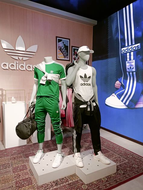 Adidas Mannequin Display, Adidas Display, Sport Display, Mannequin Display, Clothing Store Design, Adidas Brand, Face Images, Jd Sports, Visual Merchandising