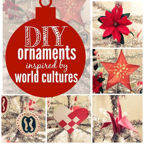 DIY Ornaments Inspired by World Cultures | Multicultural Kid Blogs Christmas Crafts Around The World, Multicultural Christmas, Around The World Crafts, Continent Boxes, Ward Activities, Cultural Crafts, Christmas Around The World, American Christmas, Diy Christmas Tree Ornaments