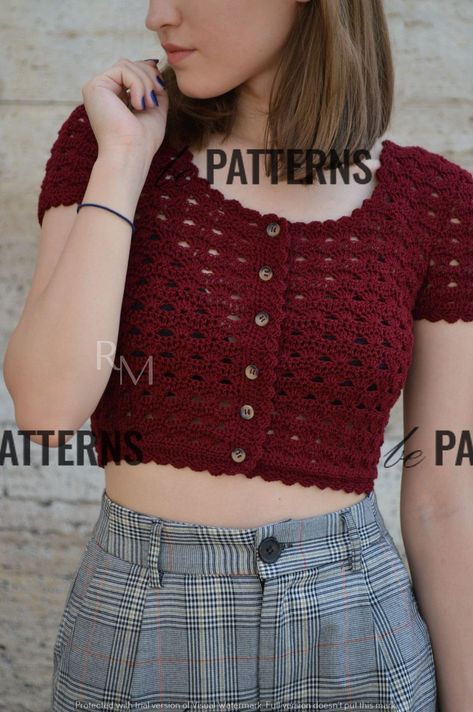 Cardigan Ideas, Modern Haken, Crochet Cardigan Tutorial, Crochet Sweater Design, Crochet Top Outfit, Crochet Cardigans, Crochet Crop Top Pattern, Mode Crochet, Crochet Ladies Tops