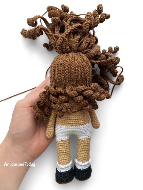 Amigurumi Doll Hair Pattern, Crochet Dolls Hair Free Patterns, Amigurumi Hair Doll, Amigurumi Doll Hair Tutorial, Crochet Doll Hair Pattern, Doll Hair Crochet, Crochet Amigurumi Doll Hair Free Pattern, Crochet Hair Amigurumi, Dolls Hair How To Make