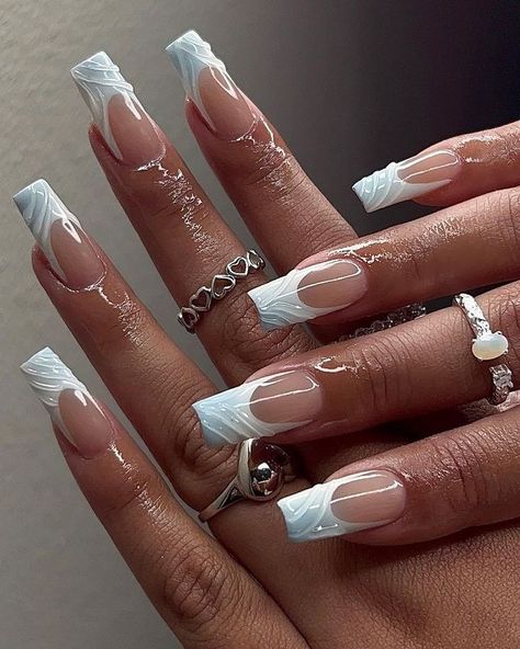 Korean Jelly Nails Coffin, Short Nails Deep French, Wedding Guest Nails Acrylic, Textured French Tip Nails, Chrome French Tip Nails Almond, December Style, Nail Vibes, 23 Birthday, Nails Inspired