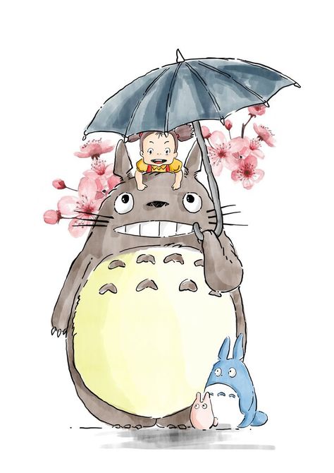 Gibli Studio Wallpaper, My Neighbor Totoro Art, Mei Totoro, Totoro Drawing, Anime Totoro, Totoro Art, Studio Ghibli Background, Ghibli Artwork, Studio Ghibli Art