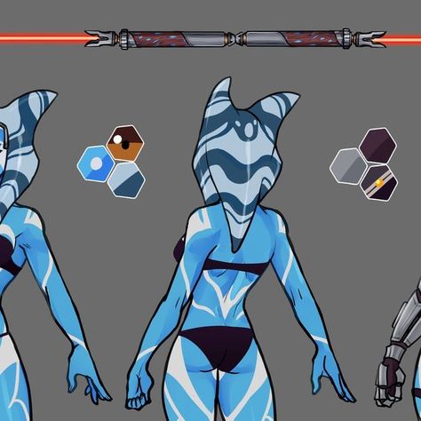 Remi on Instagram: "Star Wars Togruta character reference sheet! Threw in a lightsaber design freebie as well 👏 - - - - - #commission #artcommission #art #digitalart #digitalartist #artist #digitalartcommission #starwars #starwarstogruta #togruta #starwarsoc #starwarsart #starwarscharacter #lightsaber #togrutacharacter" Star Wars Oc Togruta, Female Togruta Oc, Star Wars Oc Lightsaber, Togruta Markings, Oc Lightsaber, Togruta Female Oc, Starwars Ocs, Lightsaber Design Ideas, Star Wars Togruta