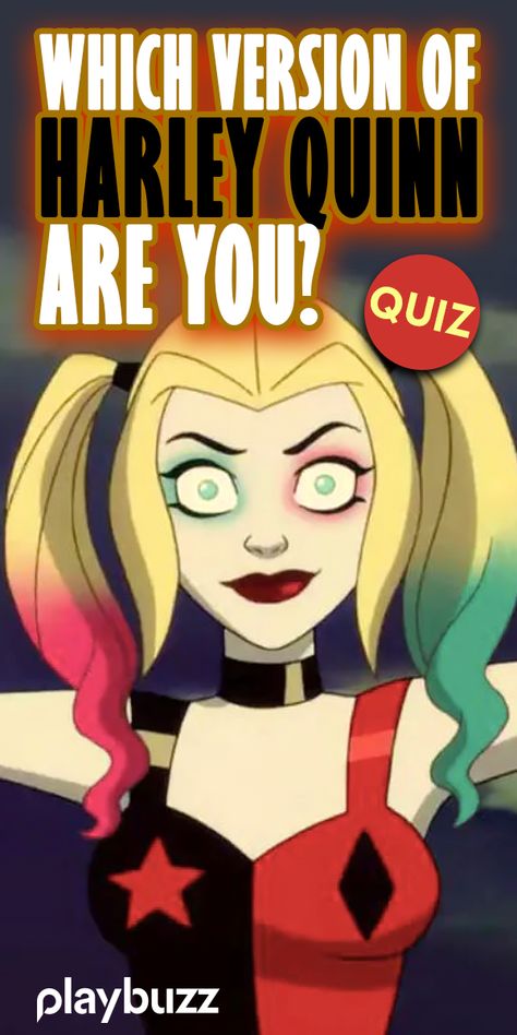 There are 4 versions of Harley Quinn, which one best suits your personality? Take this quiz to find out! *** #PlaybuzzQuiz Movies Quiz Personality Quiz Superheroes Comic Book DC Universe The Joker Batman Margot Robbie Birds of Prey Marvel MCU Playbuzz Quiz Birds Of Prey Margot Robbie, Poison Ivy X Harley Quinn Fanart, Harley Quinn Pfp Cartoon, Harley Quinn X Batman, Dc Villains Female, Harley Queen And Joker, Harley Quinn Aesthetic Wallpaper, Harley Quinn Pumpkin, Batman X Harley Quinn