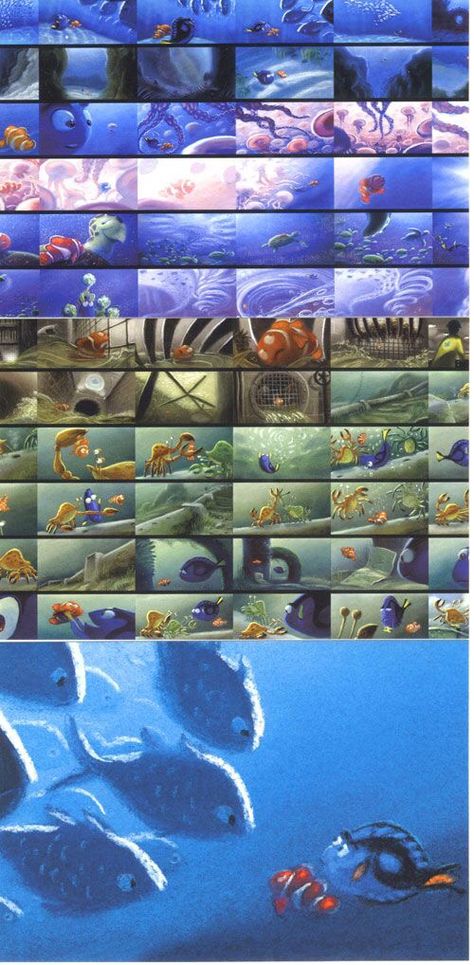 Finding Nemo Finding Nemo Storyboard, Pixar Visual Development, Nemo Concept Art, Finding Nemo Concept Art, Pixar Color Script, Color Key Concept Art, Pixar Storyboard, Storyboard Reference, Pixar Concept Art