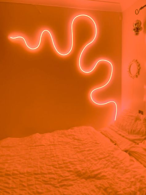 Orange Lighting, Lighting Room, Room Decorations, Light Orange, House Inspo, House Stuff, Dorm Room, Room Decor, Bedroom