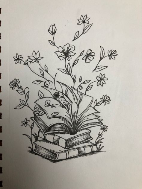 Stack Of Book Tattoo, Reading Inspired Tattoos, Dark Romance Book Tattoo Ideas, The Reader Tarot Card Tattoo, Floral Book Tattoo, Book Tattoo Ideas, Book Inspired Tattoos, Book Lover Tattoo, Whiteboard Ideas