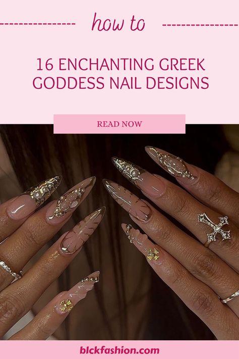 Transform your nails with 16 stunning Greek goddess nail designs that capture the elegance and mystique of ancient mythology! Imagine ethereal gold accents, beautiful pastel tones, and creative patterns that give your manicure a divine touch. Whether you're in need of chic summer designs or mesmerizing winter inspirations, these nail art ideas will have you turning heads. Perfect for every occasion, these styles draw inspiration from the goddess Hera, athletic Artemis, and charming Aphrodite. Get ready to unleash your inner goddess quickly! Aphrodite Nails, Gold Goddess, Cheetah Print Nails, Greek Goddesses, Latest Nail Designs, Summer Designs, October Nails, Christmas Nails Easy, Golden Goddess