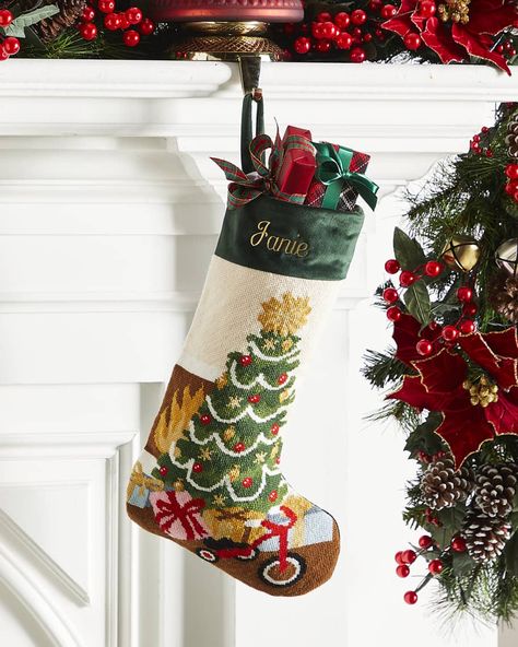 Get free shipping on Bauble Stockings x Sainty Nelsen Home For The Holidays Christmas Stocking at Neiman Marcus. Shop the latest luxury fashions from top designers. Needlepoint Stocking, Farmhouse Christmas Stockings, Needlepoint Stockings, Family Stockings, Wool Thread, Needlepoint Designs, Candy Christmas Decorations, Christmas Stockings Personalized, Home For The Holidays