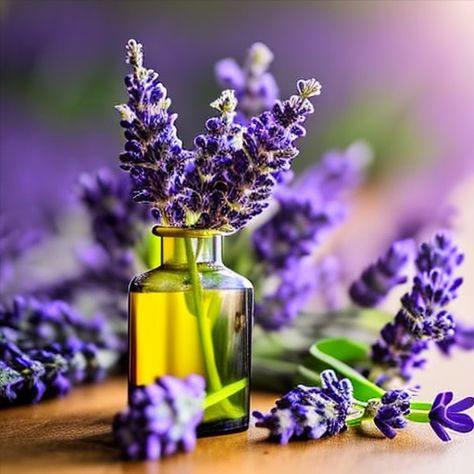 Lavender Hair Oil, Lavender Cosmetic, Hair Oil Serum, Lavender Bouquet, Natural Hair Oils, Aromatic Herbs, Lavender Flowers, Oil Bottle, Lavender Oil