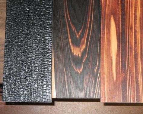 The Japanese Technique Of Preserving Wood With Fire… | http://www.ecosnippets.com/diy/preserving-wood-with-fire/ Charred Wood Siding, Wood Burning Techniques, Charred Wood, Got Wood, Diy Holz, Wood Siding, Into The Woods, Exterior Siding, How To Antique Wood