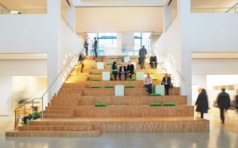 collaborative + functional staircase/stadium/bleachers -- we could hold alignment here. Sp Studio, Bleacher Seating, Tiered Seating, Workplace Design, Education Design, Bleachers, Stairs Design, Commercial Design, Architecture Firm