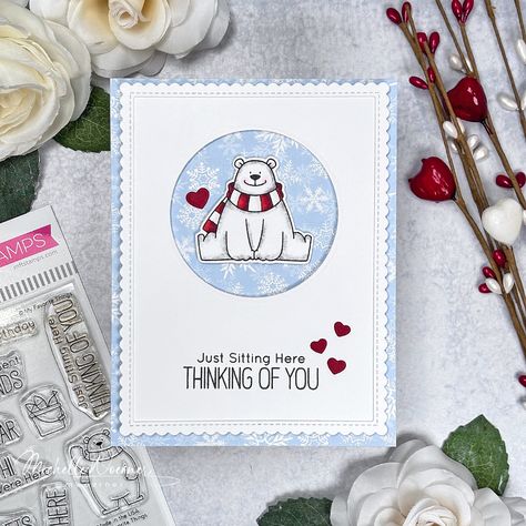 Stop and Stamp the roses: Polar Bear Pals - MFT Sketch challenge Crazy Birds Christmas Cards, Polar Bear Christmas Cards, Polar Bear Christmas, Mft Cards, Christmas Card Inspiration, Card Making Crafts, Mft Stamps, Sketch Challenge, Winter Cards