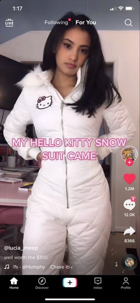 Hello Kitty Snowsuit, Hello Kitty Snow Suit, Hello Kitty Suit, Snowsuit Outfit, Ski Trip Outfit, Korean Fits, Winter Princess, 2000s Outfits, Diy Clothes Design