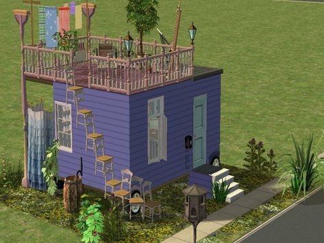 Kalisa is simming - This is possibly the coolest Sims 2 house I have... Sims Apartment, Sims 2 House, 2 House, Los Sims, Sims House, Mini Garden, Sims 2, Sims 3, House Inspo