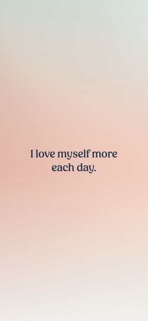 I love myself more each day.   From the I am app: https://iamaffirmations.app/download Pouring Into Myself Aesthetic, I Love Being Myself, I Will Make A Beautiful Life For Myself, Realizing Self Worth, Healing Myself Aesthetic, More Confident Aesthetic, I Am My Highest Self, Love Manifestation Vision Board, Love Myself Quote Positive Affirmations