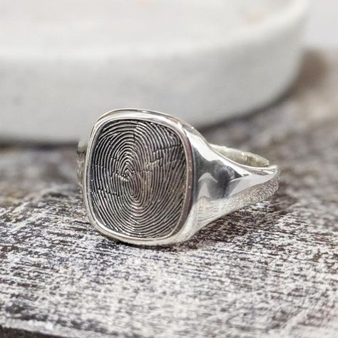 FINGERPRINT JEWELLERY - Hold upon Heart Limited Jewelry Mood Board, Fingerprint Ring, Heart Gift Box, Fingerprint Necklace, Handmade Wedding Rings, Signet Ring Men, Fingerprint Jewelry, Signet Rings, Ring Men