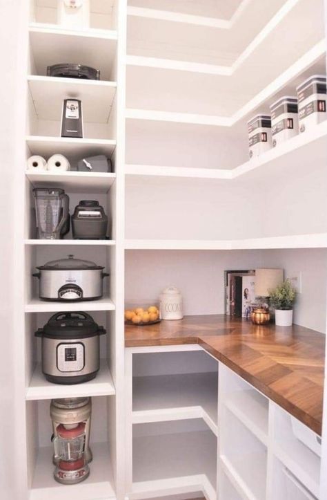 Pantry Shelf Ideas, Small Pantry Design, Diy Shelf Ideas, Diy Pantry Shelves, Ikea Pantry, Modern Pantry, Over Toilet Storage, Diy Shelf, Laundry Basket Storage