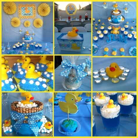 Rubber Duckies Baby Shower Party Ideas | Photo 1 of 14 Duck Baby Shower Ideas, Duck Baby Shower Theme, Rubber Ducky Party, Rubber Ducky Birthday, Ducky Baby Showers, Ducky Baby Shower, Rubber Ducky Baby Shower, Baby Shower Duck, Duck Baby