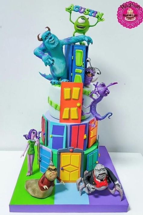 Monsters Inc Dessert Ideas, Disney Character Cake, Monsters Inc Birthday Cake, Monsters Inc Cookies, Monster Inc Cake, Birthday Cake Cartoon, Monster Birthday Cake, Monsters Inc Cake, Ideas For Birthday Cake