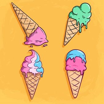 Premium Vector | Delicious melted ice cream stick with variant color Ice Cream Tattoo, Draw Ice Cream, Melted Ice Cream, Ice Cream Wallpaper, Ice Cream Logo, Ice Cream Illustration, Melting Ice Cream, Dessert Illustration, Vegetable Illustration