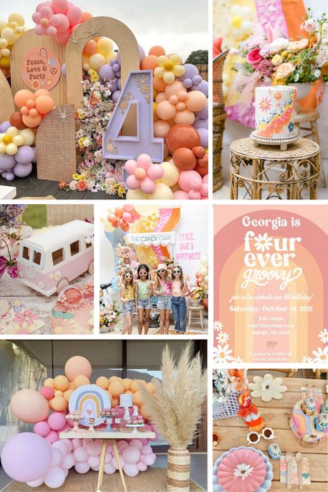 Unique 4th Birthday Party Themes for Girls and Boys | Celebrate your 4-year-old with these creative birthday ideas, including inspiration for decorations, party favors, cake, food and more! Four Year Old Girl Birthday Theme Party Ideas, Turning 4 Birthday Themes, Fourever Young Birthday Party Girl, 4yr Birthday Party Ideas, Forth Birthday Girl Theme Ideas, 4 Girl Birthday Party Ideas, Four Year Birthday Theme, Birthday Theme For 4 Year Girl, Birthday Party Ideas For 4 Year Girl